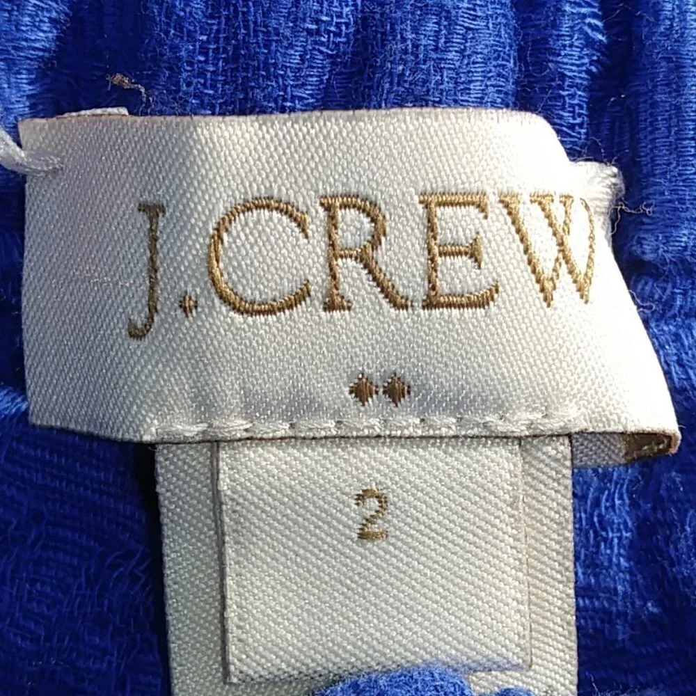 J. Crew Textured Blue Boardwalk Shorts - Elastic Waistband - 2
